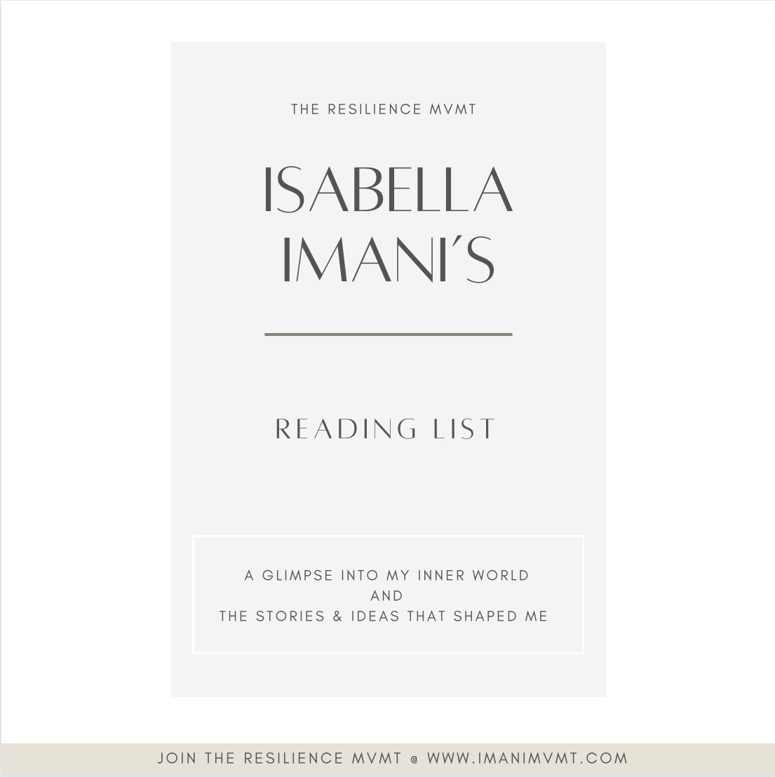 Isabella’s Reading List